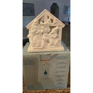 PartyLite Porcelain O Little‎ Town 3 Shepherds Tealight Candleholder